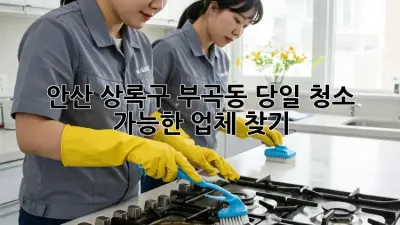 안산 상록구 부곡동 당일 청소 가능한 업체 찾기!